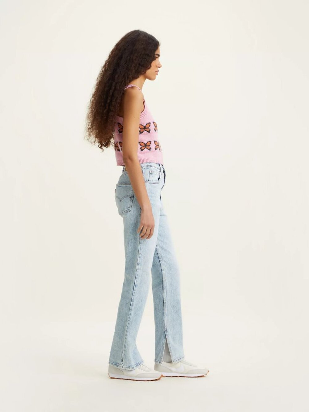 LEVI'S 70s high slim straight jeans in light indigo worn in (sz26)